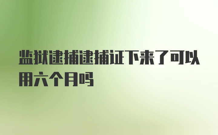 监狱逮捕逮捕证下来了可以用六个月吗