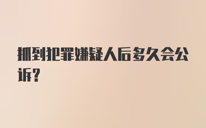 抓到犯罪嫌疑人后多久会公诉？