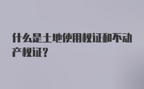 什么是土地使用权证和不动产权证？