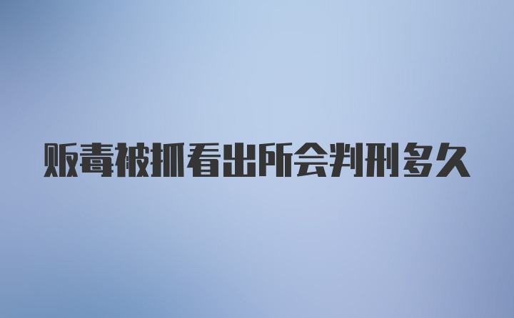 贩毒被抓看出所会判刑多久