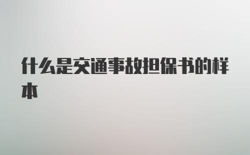 什么是交通事故担保书的样本