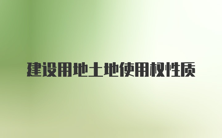 建设用地土地使用权性质