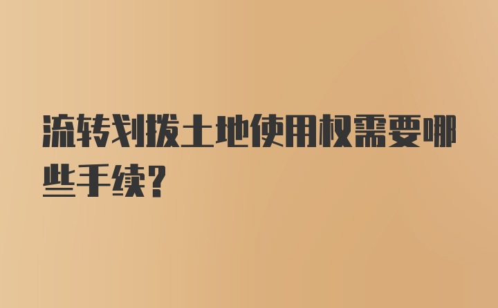 流转划拨土地使用权需要哪些手续？