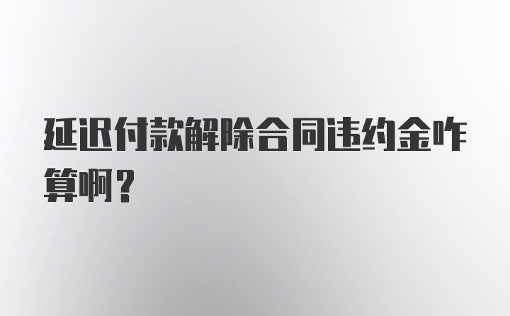延迟付款解除合同违约金咋算啊?