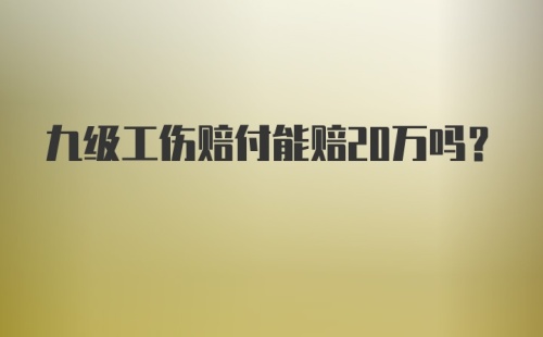 九级工伤赔付能赔20万吗？