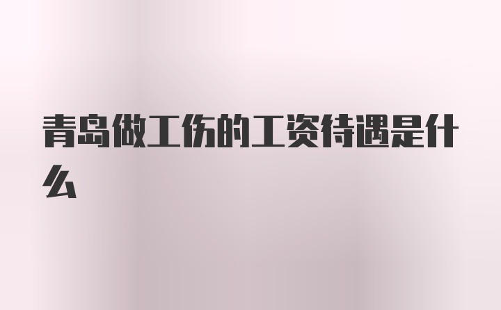 青岛做工伤的工资待遇是什么