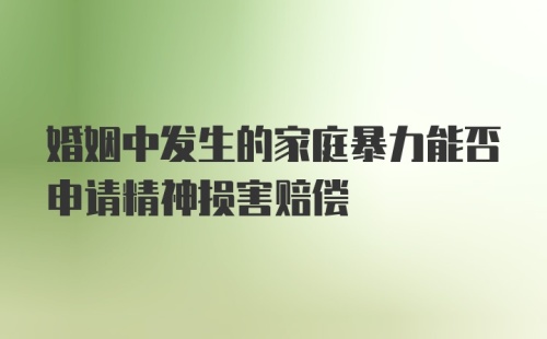 婚姻中发生的家庭暴力能否申请精神损害赔偿