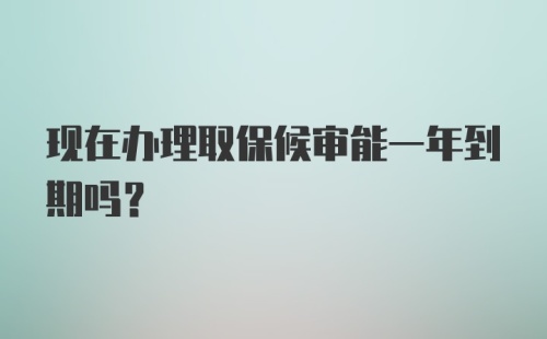 现在办理取保候审能一年到期吗？