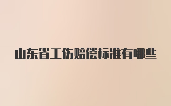 山东省工伤赔偿标准有哪些