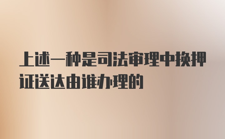 上述一种是司法审理中换押证送达由谁办理的