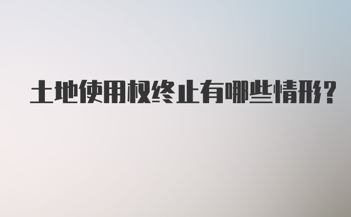 土地使用权终止有哪些情形？