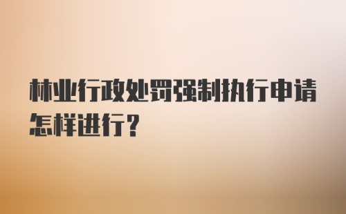 林业行政处罚强制执行申请怎样进行？