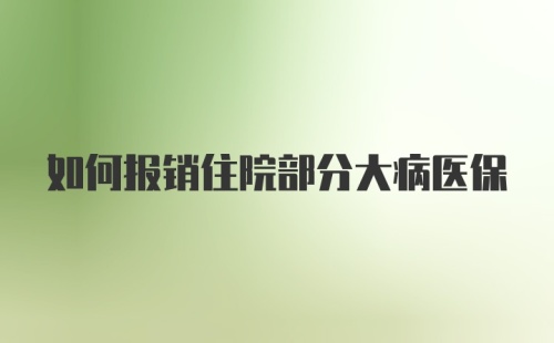 如何报销住院部分大病医保