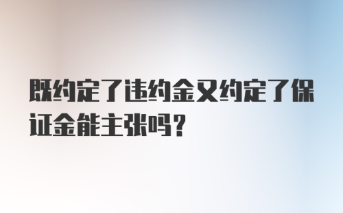 既约定了违约金又约定了保证金能主张吗？