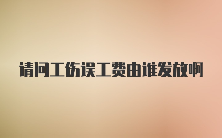 请问工伤误工费由谁发放啊