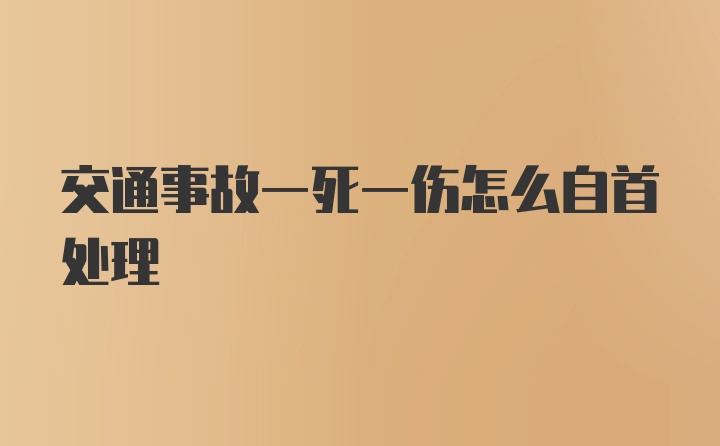 交通事故一死一伤怎么自首处理