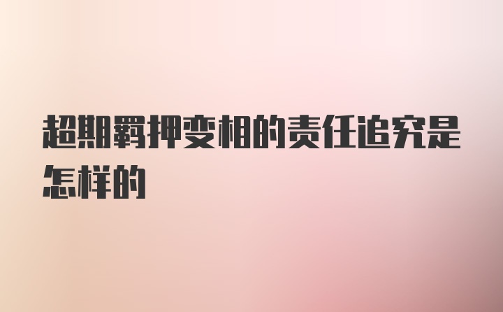 超期羁押变相的责任追究是怎样的