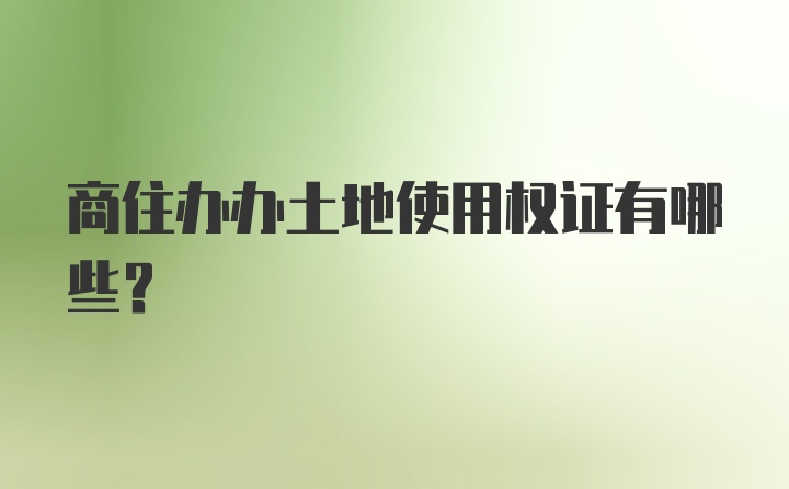 商住办办土地使用权证有哪些？