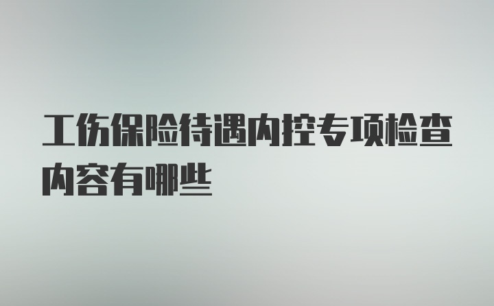 工伤保险待遇内控专项检查内容有哪些