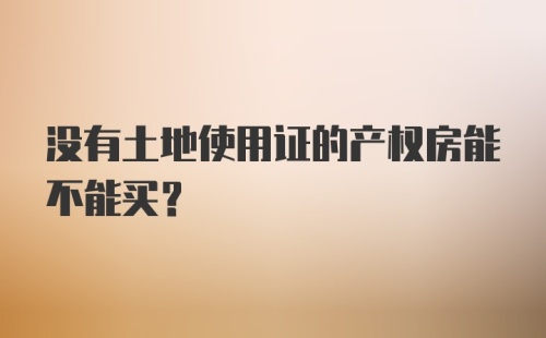 没有土地使用证的产权房能不能买？