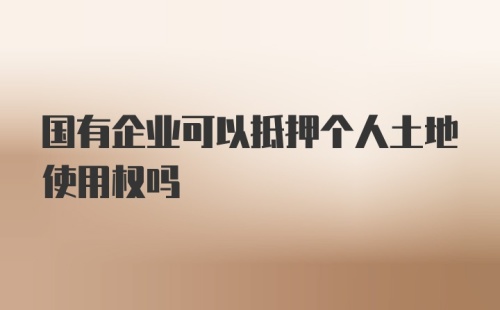 国有企业可以抵押个人土地使用权吗