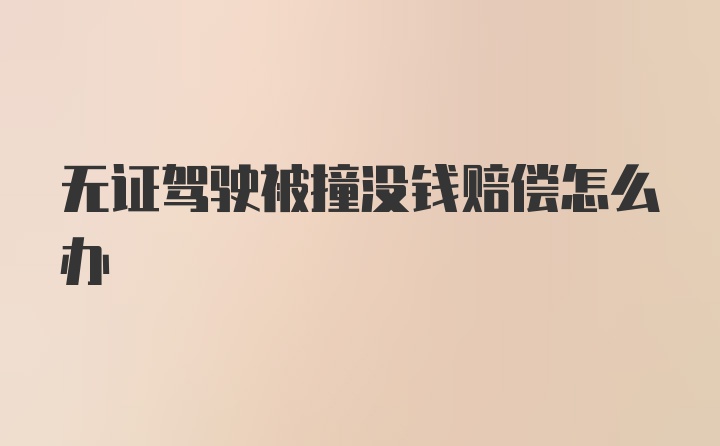 无证驾驶被撞没钱赔偿怎么办