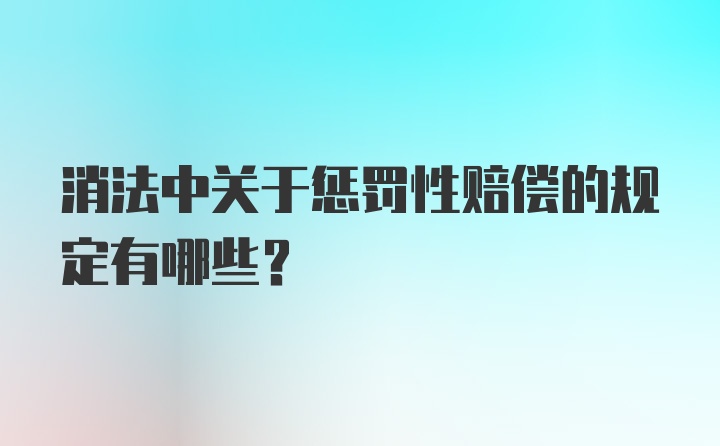 消法中关于惩罚性赔偿的规定有哪些？