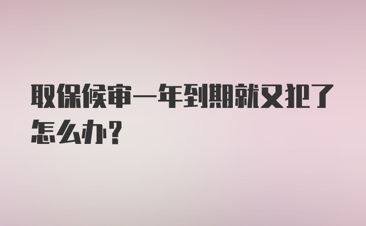 取保候审一年到期就又犯了怎么办？