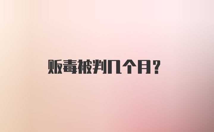 贩毒被判几个月？