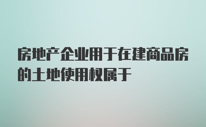 房地产企业用于在建商品房的土地使用权属于