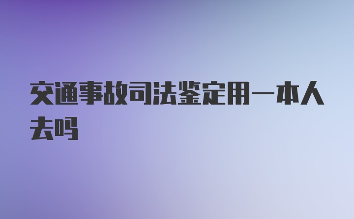 交通事故司法鉴定用一本人去吗