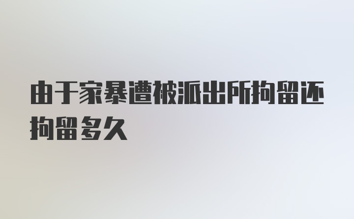 由于家暴遭被派出所拘留还拘留多久