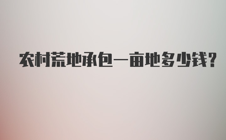 农村荒地承包一亩地多少钱？