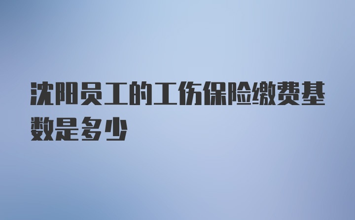 沈阳员工的工伤保险缴费基数是多少