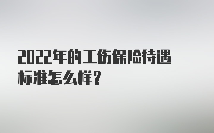 2022年的工伤保险待遇标准怎么样？