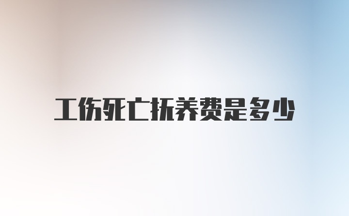 工伤死亡抚养费是多少