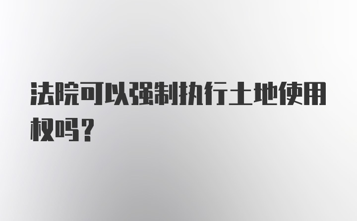 法院可以强制执行土地使用权吗？