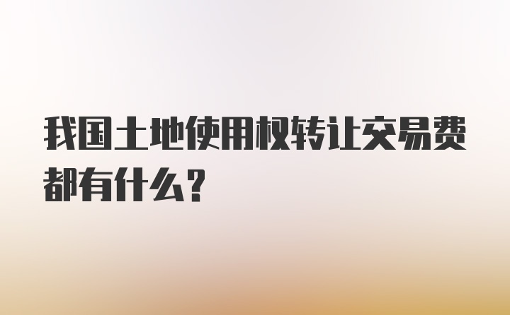 我国土地使用权转让交易费都有什么？