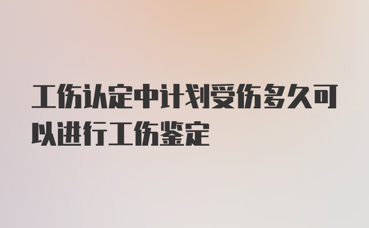 工伤认定中计划受伤多久可以进行工伤鉴定