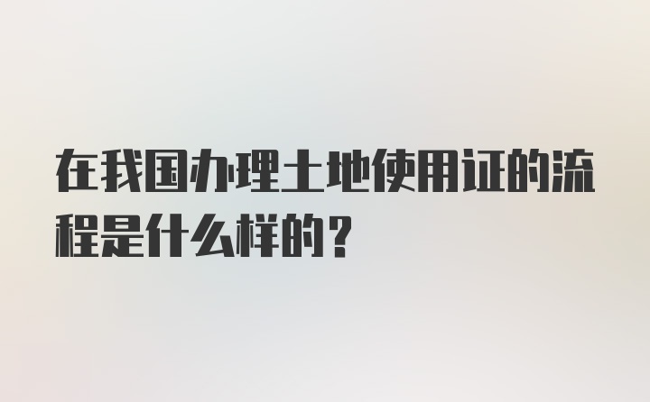 在我国办理土地使用证的流程是什么样的？