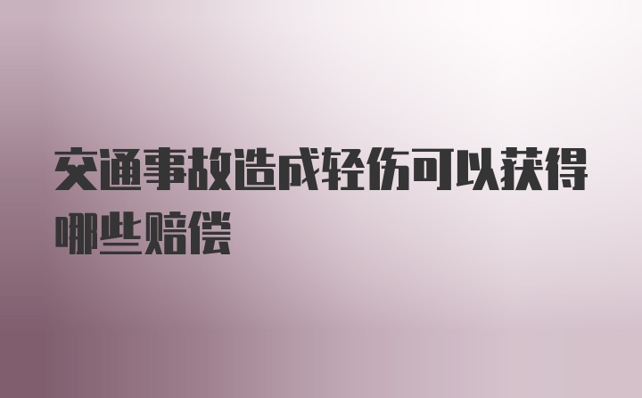 交通事故造成轻伤可以获得哪些赔偿