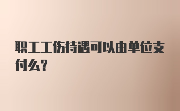 职工工伤待遇可以由单位支付么？