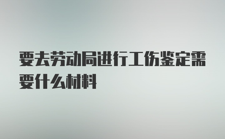 要去劳动局进行工伤鉴定需要什么材料