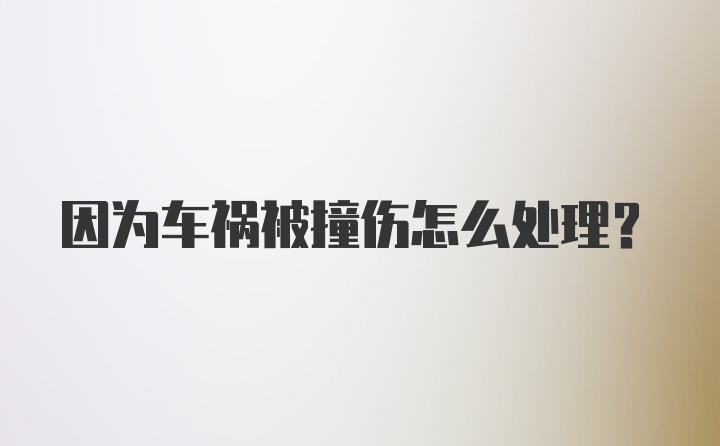 因为车祸被撞伤怎么处理？