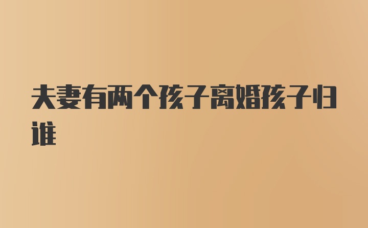 夫妻有两个孩子离婚孩子归谁