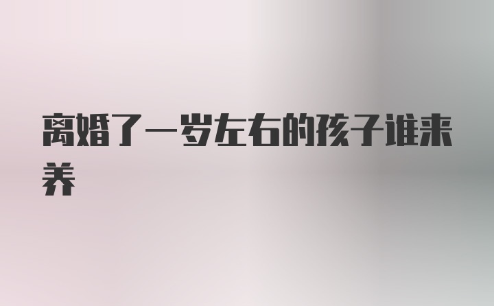 离婚了一岁左右的孩子谁来养