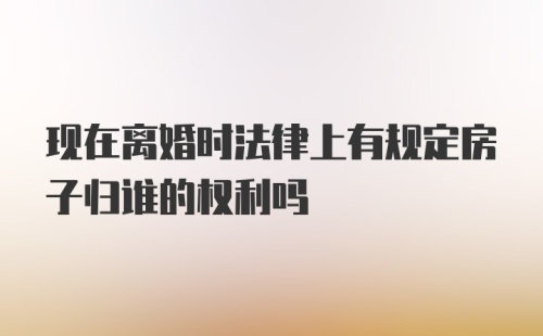 现在离婚时法律上有规定房子归谁的权利吗