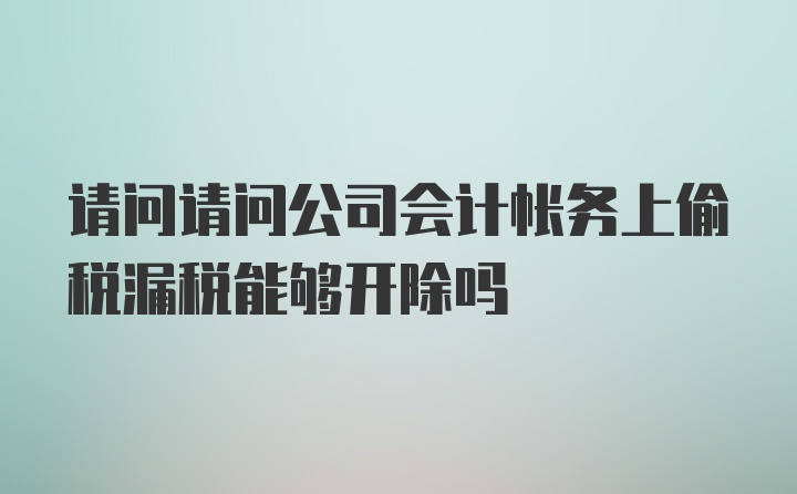 请问请问公司会计帐务上偷税漏税能够开除吗