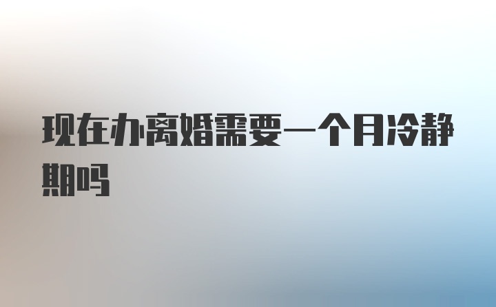 现在办离婚需要一个月冷静期吗