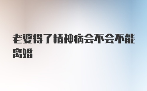 老婆得了精神病会不会不能离婚